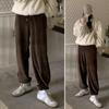 Liquidação Calça Jogger Acolchoada de Veludo Cotelê para Homens, Estilo Coreano de Inverno Tendência Caimento Solto Esportiva Casual