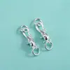 Botón de Plata Pura S999 Hebilla de Elefante de Nariz Larga Pulsera de Cuerda Hecha a Mano DIY Pulsera de Perlas de Cristal Accesorios de Hebilla de Cola