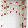 Cortina de Porta Morango Estranho Pele Verde Sem Furos Divisória Pendurada Decoração Coração de Menina Cortina de Porta Desenho Animado para Quarto de Casa