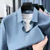Nova camisa de algodão listrada de manga comprida para primavera e outono com gola quadrada para homens jovens e de meia-idade, camisa social cardigã de manga comprida