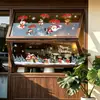 Pegatina Electrostática de Paracaídas Navideño Papá Noel Pingüino Osito Ciervo Copo de Nieve Cabaña Pegatina para Puerta de Cristal Centro Comercial