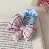 Nueva Banda para el Cabello de Cuadros con Lazo, Puntos Polares y Flores para Niña, Goma Elástica para Moño Alto, Cuerda para el Cabello de Bebé, Accesorios para el Cabello