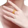 Explosões de suprimentos de banca lei antiga herança três gerações anel banhado a ouro anel simples liso feminino anel feminino de ouro liso atacado