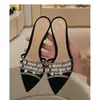 Exquisitos Zapatos de Tacón Alto de Stiletto con Pedrería Estilo Francés para Mujer, Nuevo Modelo Verano 2026, Elegantes Sandalias de Tacón Alto sin Cierre