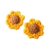 Cabeça de girassol de crochê feita à mão transfronteiriça flor de fio flor artificial temporada de formatura flor de tricô acessórios DIY