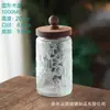 American Acacia Wood Carved Mason Storage Jar Cozinha Selada Coarsegment Garrafa Selada Transparente Mason Garrafa De Vidro Selada