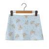 Saia Floral Francesa Justa ao Quadril com Fendas em Ambos os Lados 2025 Nova Saia Mini de Verão de Cintura Baixa e Ajuste Slim com Leggings
