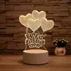 Oso en Forma de Corazón Luz de Noche 3D Celebridad de Internet Control Remoto Colorida Lámpara Ambiental para Dormitorio Mesita de Noche Regalo de Cumpleaños Personalizado Lámpara de Mesa para Niños