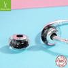 Pulsera de cuentas Ziyun de plata, accesorios de bricolaje, joyería hecha a mano, abalorio femenino de plata de ley 925, cuentas de vidrio SCZ066