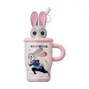 Copo Térmico Zootopia Judy Nick Copo de Gelo com Aparência Elegante para Meninas, Copo com Canudo de Grande Capacidade para Carro