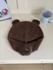 Outono e inverno novo pequeno monstro chapéu redondo orelha chapéu orelha de urso bonito de pelúcia velo chapéu quente proteção da orelha cabeçalho lei feng chapéu