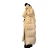 Chamarra larga de plumas para mujer, nuevo modelo de invierno, hasta la rodilla, hasta el tobillo, extralarga, abrigo grueso de algodón