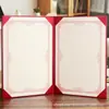 Estilo Folha A407 Couro Sintético Vermelho Couro Negócios Simples Em Branco Este Local Frete Grátis Medalha Certificado Honorário Atacado
