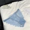 Sexy Europa y Estados Unidos ~ ropa interior de encaje transparente desnuda sin costuras transpirable cintura baja entrepierna de algodón cinturón hueco calzones de mujer