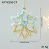 Novo Pingente de Plástico com Glitter Dourado Desenho Animado Decoração de Árvore de Natal Janela