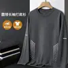 Camiseta deportiva casual para hombre de manga larga con estampado, moderna para adolescentes, adecuada para todas las estaciones, cuello redondo, top básico de manga larga