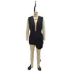 Moda femenina nueva estilo europeo y americano transfronterizo primavera-verano 2026 falda corta ajustada plisada vestido de color liso sexy con escote en V profundo
