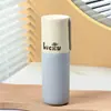 Portacepillos de Dientes de Plástico con Rayas Verticales, Vaso para Enjuague Bucal de Viaje, Caja Portátil para Guardar Cepillo de Dientes y Pasta de Dientes, Set de Viaje de Negocios