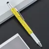 Bolígrafo herramienta de plástico multifuncional transfronterizo seis en uno báscula destornillador pantalla táctil bolígrafo de tinta bolígrafo de regalo publicitario