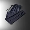 Pantalones de Verano para Hombre Pantalones Casuales Marca de Moda Primavera y Otoño Dosis Recta Pantalones Negros Pantalones Deportivos de Acondicionamiento de Aire de Seda de Hielo para Hombre