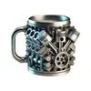 Taza Popular Transfronteriza V8V6 Resina Acero Inoxidable Taza de Agua Tiburón Blanco Decoración Adorno Venta al por Mayor Directa del Fabricante