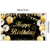 Telón de Fondo de Cumpleaños Nuevo Estilo Transfronterizo Poliéster Accesorios de Fiesta Decoración de Escena con Globos Banner de Cumpleaños Tapiz Colgante
