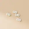 Cuentas espaciadoras de plata de ley 925 de 5 mm con doble agujero para pulseras, cuentas espaciadoras de doble fila, joyería DIY, tejido de cordón hecho a mano, accesorios semiacabados, S1243