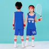 Traje de Baloncesto Infantil Niños y Niñas Estampado Número Jardín de Infancia Estudiantes de Primaria China No.23 Manga Corta Jersey de Competición
