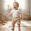 Comercio Exterior Transfronterizo Pantalones Casuales de Color Sólido para Bebé Unisex con Bolsillos Pantalones Cortos de Algodón Leggings Pantalones para Bebé al por Mayor