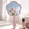 Espejo de Mano para Maquillaje con Forma de Flor y Logo Personalizado, Espejo de Tocador Portátil, Espejo de Mercancía de Celebridades de Alta Definición, Transfronterizo