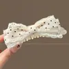 Pinza de Plátano de Encaje con Lunares y Lazo para Mujer 2026 Nuevo Estilo Pinza de Tiburón de Encaje para Cola de Caballo Alta Pinza para el Cabello Accesorio para el Cabello