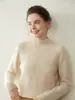 Suéter de cashmere com gola alta feminina outono inverno nuvem macio camada interna base de cashmere suéter solto emagrecimento malha de lã suéter