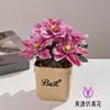 Hortensia Rosa Pequeño Bonsái Flores Artificiales Sala de Estar Estudio Flores Falsas Artificiales Decoración de Escritorio de Oficina Pequeños Adornos en Maceta