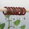 Ganchos para Anillos de Cortina de Madera Maciza Accesorios Clips de Anillo para Barra Romana Accesorios de Anillo de Madera Hebilla Ajustable