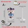 Série de Plantas Floridas da Primavera: Ornamento Decorativo 2D Plano de Acrílico Rosa e Lírio com Rotação de 360 Graus