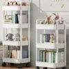 Estantería de pie, organizador móvil para mesita de noche, carrito de cocina, mueble pequeño práctico para dormitorio, baño y tocador