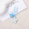 Llavero colgante de campana de animal marino lindo, accesorio de llavero de dibujos animados de simulación con cuentas, decoración para bolso