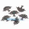 Accesorios para joyería DIY mitad plata 925 oro microincrustación concha de abulón Conector de corazón de manzana y durazno