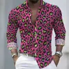 Camisa estampada para hombre con estampado de leopardo elástico en cuatro direcciones, nueva en AliExpress, ropa casual europea y americana de Amazon