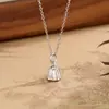 Colar Pingente Cor de Aço 2025 Novo Design DIY Estilo Nicho Simples Versátil Corrente Clavícula Presente para Melhor Amigo