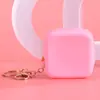 Monedero Cuadrado de Silicona Descompresión por Presión Pellizcar Matar Ratones Bolsa Pionera Bolsa Creativa para Guardar Auriculares Llavero de Color Sólido