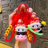 Chaveiro Pingente de Panda Estilo Chinês Desenho Animado Tendência Galvanizado Brilhante Boneca Chaveiro de Carro Presente de Evento