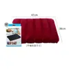 Almohada inflable de PVC con flocado, cómoda para viajes, camping, trenes, aviones, cintura y espalda, de cuero.