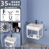 Lavabo simple con combinación de gabinete, mini lavabo de pared, lavabo para baño de apartamento pequeño, inodoro, balcón, cerámica