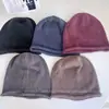 Gorro de Punto Holgado de Color Sólido Vintage para Mujer, Versátil para Otoño e Invierno, Que Afina el Rostro, Gorro tipo Beanie de Moda Estilo Coreano