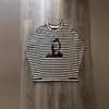 Moda Urbana Transfronteriza Europea y Americana Camiseta Personalizada con Estampado Oscuro Cuello Redondo Manga Larga Moda Urbana Estilo Y2K Unisex