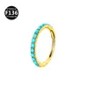 Anillo para nariz, oreja o labio F136 de titanio, nuevo, color verde dorado turquesa, barra delgada 0.8/1.0, diámetro interior 6-12 mm