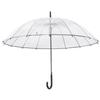 Guarda-chuva Transparente com 16 Varetas e Cabo Longo, Tamanho Grande, Para Duas Pessoas, Branco, Guarda-chuva Moderno, Uso Duplo para Sol e Chuva, Guarda-chuva Resistente e à Prova de Vento