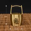 Olla de cobre con adornos dorados, cubo pequeño, escritorio de oficina, sala de estar, cornucopia de cobre, decoraciones chinas para el hogar
