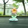 Nuevos adornos creativos para coche con cabeza temblorosa de flor de huevo Xiangyun, flores pequeñas frescas, decoraciones para coche, accesorios lindos para coche